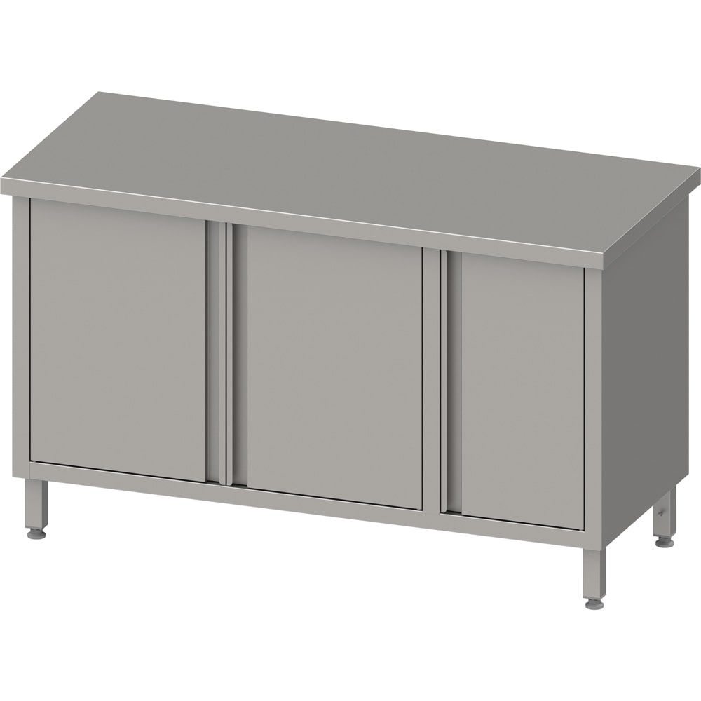 Stalgast Arbeitsschrank mit Flügeltüren 2000x600x850 mm, mit Flügeltürschrank rechts, ohne Aufkantung, verschweißt