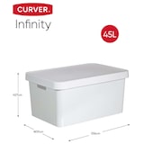 thumbnail of CURVER Archivboxen INFINITY, 58 x 40 x 43 cm, 45L, mit Deckel, weiß, 3 Stück 