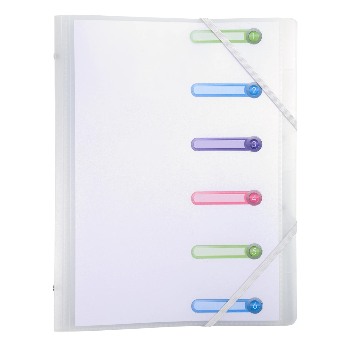 Exacompta - Réf. 56177E - Carton de 10 trieurs Chromaline - avec élastiques et fenêtres découpées - 6 compartiments - pour A4 - couleur incolore