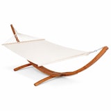 thumbnail of Amaca XXL Matrimoniale Con Supporto In Legno Per 2 Persone Ideale Per Giardino Patio Piscina Terrazzo Design Elegante 415 x 120 x 124 Cm Beige