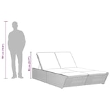 thumbnail of vidaXL Ligbed 2-persoons met kussens poly rattan zwart