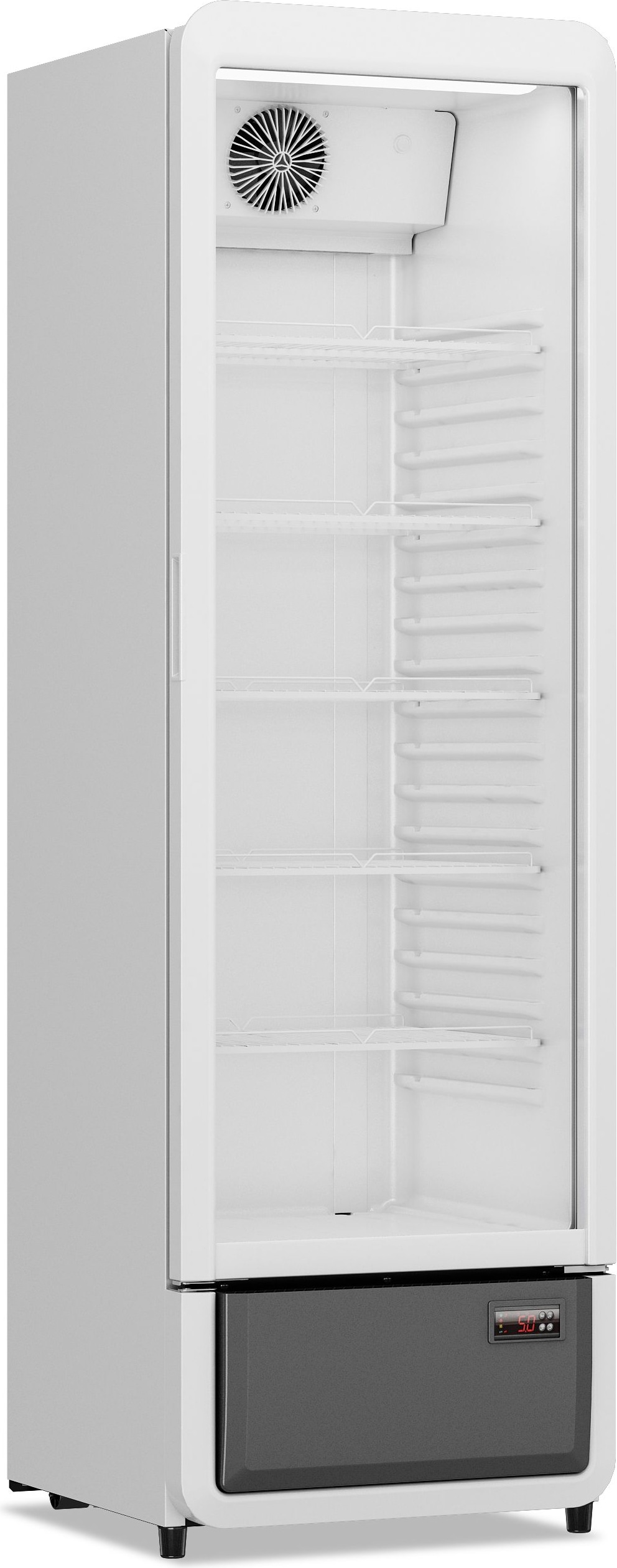 KLIMAITALIA Belüfteter Vitrineschrank. Thermostat elektr.. Abtau auto. LED. T° +1°C/+10°C. Dim. LxWxH 54x56x172,5 cm. NORA280