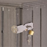 thumbnail of XL 1/2 WPC copertura per bidoni della spazzatura HWC-J28, contenitore per bidoni della spazzatura, aspetto legno metallo, estensibile ~ grigio