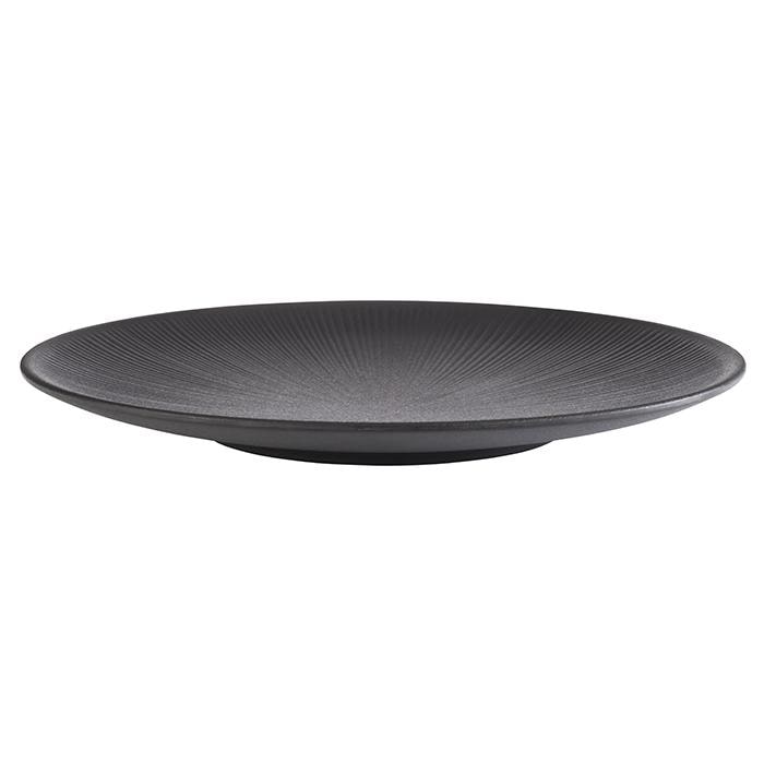 APS bord/diner bord/decoratie bord/melamine bord -NERO-Ø 33 cm, H: 3,5 cm