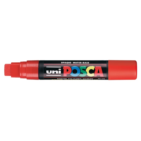 POSCA MARKER Marqueur pointe rectangulaire extra-large, à base d'eau, encre à pigmentation Rouge