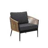 thumbnail of METRO Professional Set de terrasse TRIBU  4 pièces, aluminium / rotin PE, 1 x banquette 2 places, 2 fauteuils, 1 table, gris foncé
