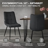 thumbnail of ML-Design Esszimmerstühle 4er Set, Anthrazit, Stoffbezug & schwarze Metallbeine, Polsterstühle mit Rückenlehne für Esszimmer, Küche & Wohnzimmer