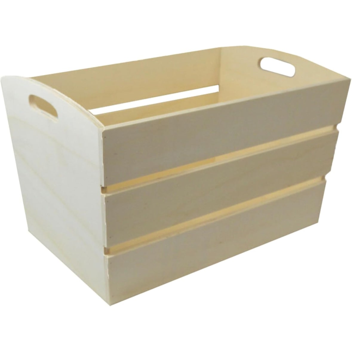 Caixa de Madeira Estilo Cesta 40x28x25 cm - Versátil: Arrumação de Brinquedos, Cesto para Legumes, Organização de Fotos, Livros e Vinis