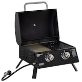 thumbnail of Barbacoa de Mesa a Gas Plegable con 2 Quemadores Parrilla de Gas Portátil con Tapa Acero a Carbono para Camping Picnic al Aire Libre 55x46,5x41 cm