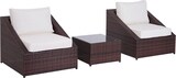 thumbnail of Outsunny Set Tavolo e 2 Poltrone Imbottite Mobili da Giardino Rattan