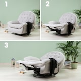 thumbnail of Manueller Relaxsessel mit 3 Positionen, drehbar und mit Wippfunktion, für Wohnzimmer, Sessel für Senioren, modernes Design – Pina–Grau