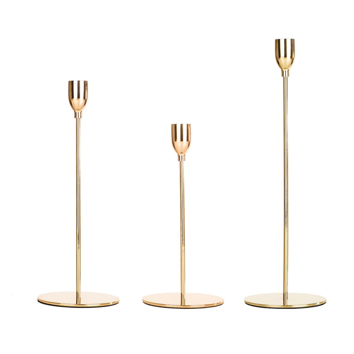 Stabkerzenhalter roségold 3er Set Kerzenständer Tafelkerzenhalter Kerzenhalter