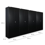 thumbnail of PROREGAL Mega Deal 4x Flügeltürenschrank ELEPHANT Metall Spind komplett montiert abschließbar 180x80x40cm Kleiderstange Stahlschrank Schwarz
