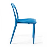 thumbnail of Set van 4 blauwe plastic stoelen