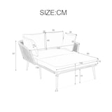 thumbnail of Merax tuinlounge, 2-zitsbank met kussens en touwvlechtwerk, outdoor, beige