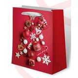 thumbnail of Gifty king, sacchetti regalo di natale taglia L, in carta certificata fsc 180gr, 26x34x14, confezione da 12 pezzi,  3 modelli assortiti, multicolore.