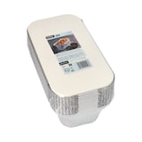 thumbnail of 10 X 25 Schalen, Alu + Einlegedeckel, PP-beschichtet eckig 1,5 l 7 cm x 13 cm x 24,2 cm