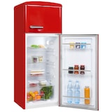 thumbnail of Exquisit Retro Kühl-Gefrierkombination RKGC270-45-H-160E rot, 206 l Fassungsvermögen