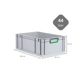 thumbnail of PROREGAL 4x Eurobox NextGen Color | HxBxT 22x40x60cm | 44 Liter | Griffe grün geschlossen | Verstärkter Boden | Eurobehälter