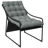 thumbnail of Loungesessel für den Außenbereich aus Stahl, grau, mit 10 cm Sitzkissen, Armlehnen, 62 x 110 x 88 cm