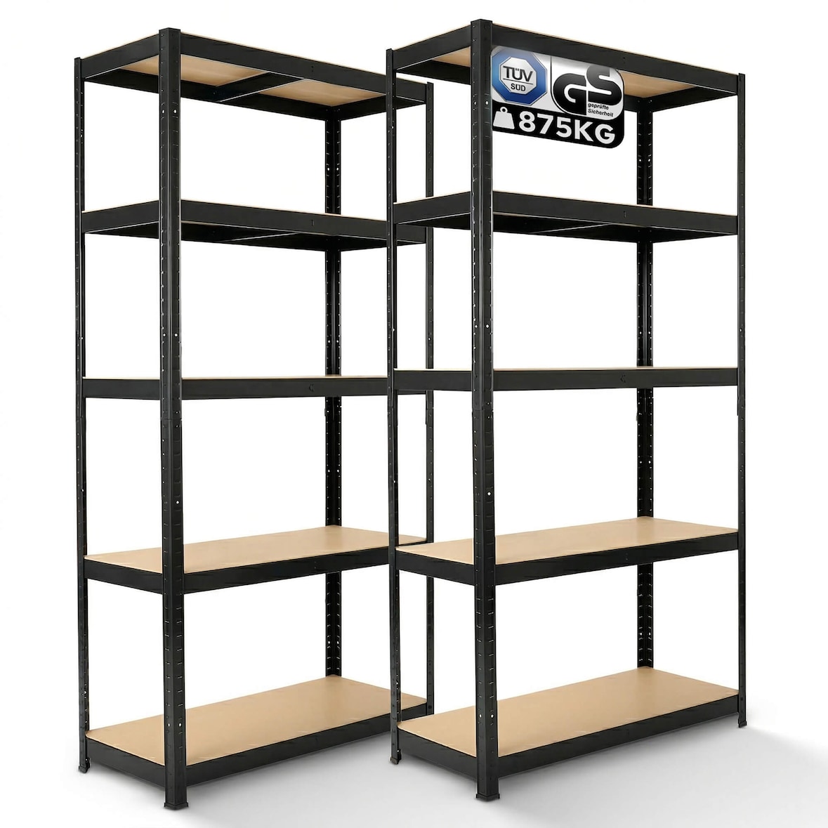 Set di 2 scaffalature per carichi pesanti Scaffalature per officina Nero