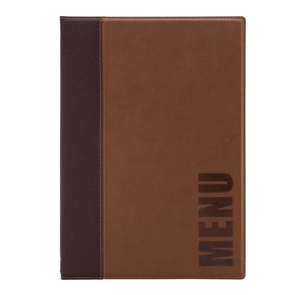 Securit® Speisekartenhülle A4 "Trendy" - Braun - Kunstleder - 4 Ansichten