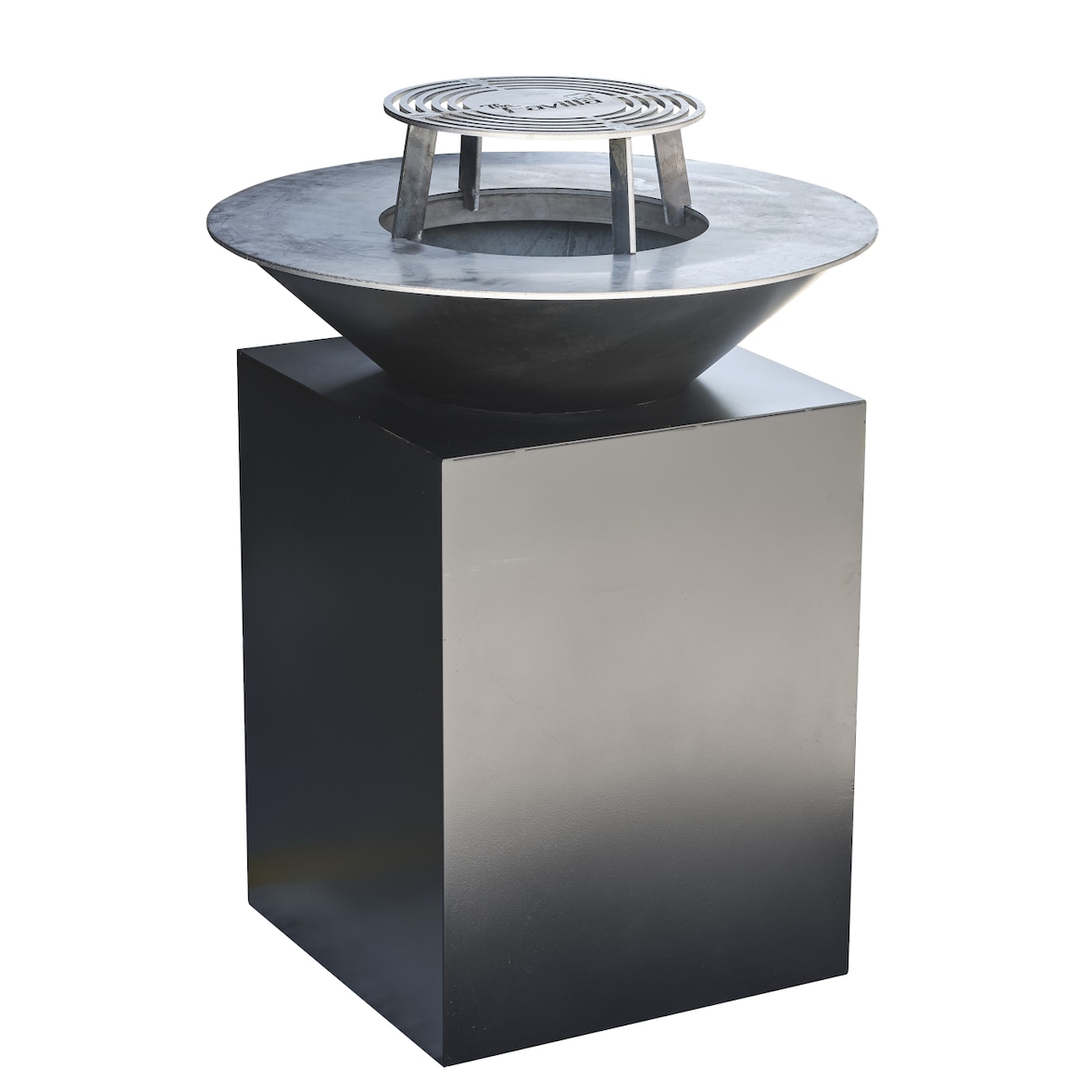 The Favilla Fuego Feuerschale mit Grillplatte & Plancha in Schwarz | Mit Grillring, Feuerschale