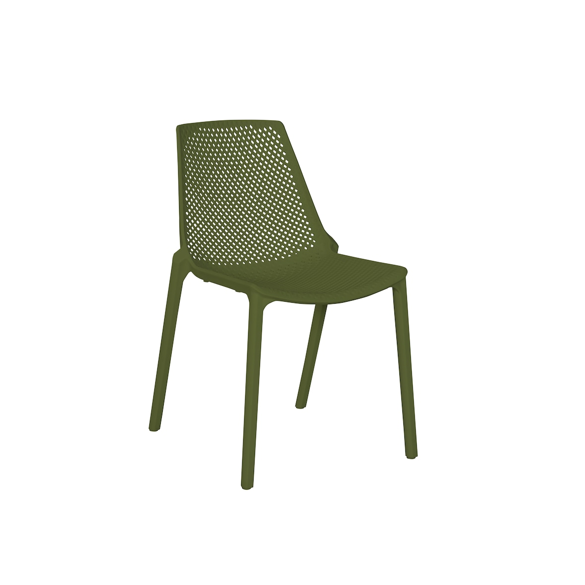 METRO PROFESSIONAL Chaise de terrasse PAM, plastique, empilable, vert olive