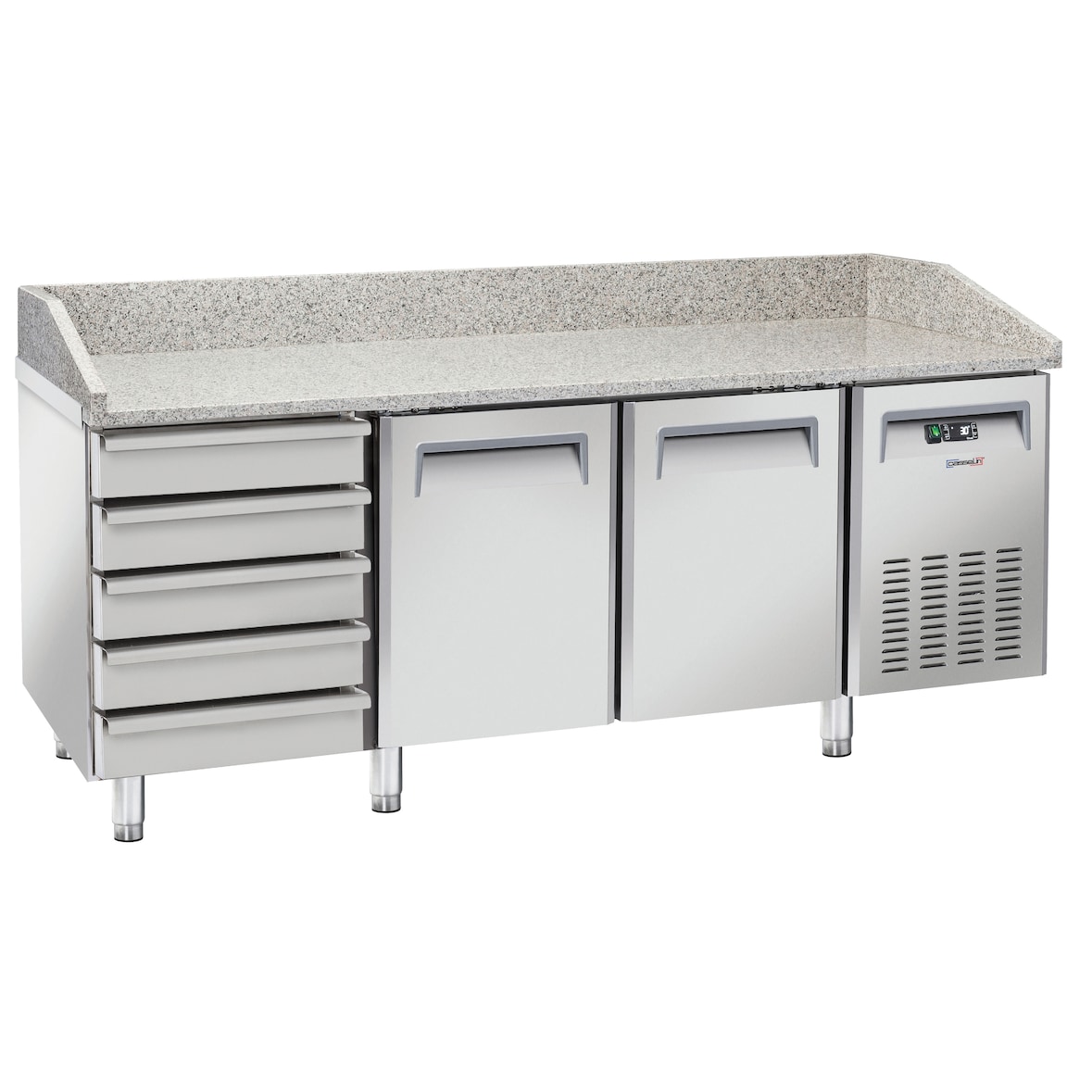 Pizza koeltafel graniet 5 laden 2 deuren CTAPZR5T2P Casselin