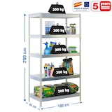 thumbnail of SimonRack Rayonnage industriel, 2000x1000x450 mm, 300 kg au point de flexion, 5 étagères métalliques, rayonnage garage, Galvanisé- Bricoforte