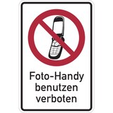 thumbnail of Verbotsschild, Kombischild, Foto-Handy verboten - praxisbewährt - 100x150 mm Folie selbstklebend