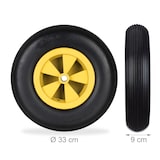 thumbnail of Relaxdays Schubkarrenrad 3.50-6, Vollgummi, Kunststofffelge, Ersatzrad Schubkarre, pannensicher, 100 kg, schwarz/gelb