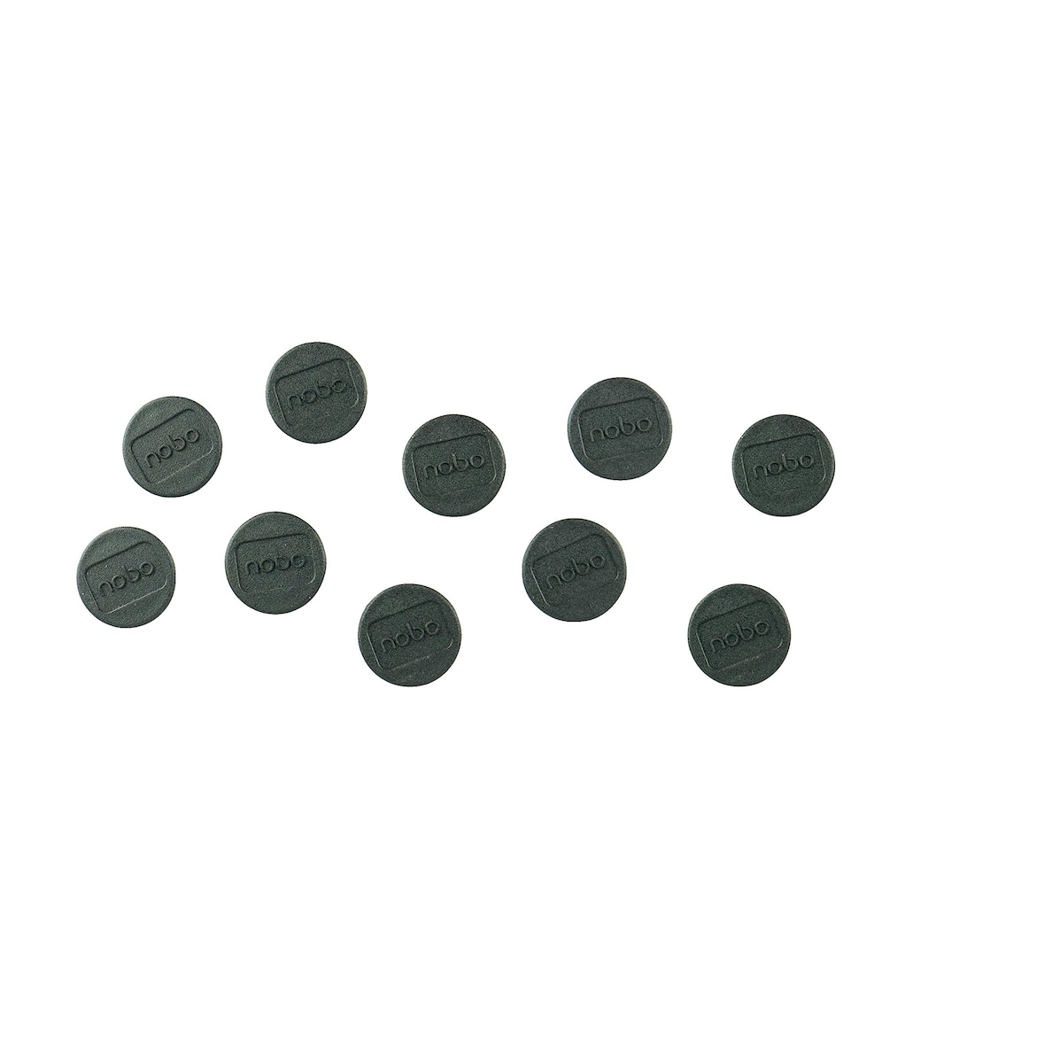 Ímanes magnéticos para quadro branco Nobo, embalagem de 10 ímanes coloridos de 24 mm.