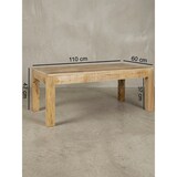 thumbnail of Couchtisch 110 x 60 x 47 cm Massiv-Holz Mango Natur, Landhaus-Stil Wohnzimmertisch Rustikal Kaffeetisch, Massivholztisch