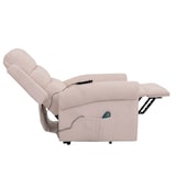 thumbnail of BERLINLODGE Massage-Fernsehsessel, HxBxT 138x86x168 cm, Sitzhöhe 49 cm, Liegefunktion Aufstehhilfe Massage Heizfunktion, Stoff Cord, Creme-Weiß