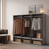 thumbnail of Roupeiro aberto, Guarda-roupa,Armário aberto, 180x35x145cm, Para quarto, dormitório, Barra e Prateleira, Estilo moderno, Cimento - 439_7