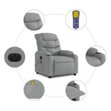 thumbnail of vidaXL Massagesessel Elektrisch Hellgrau Stoff