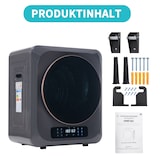 thumbnail of Wäschetrockner 3 kg bis 4 kg 850 W mit 6 Programmen Überhitzungsschutz Wandmontage in Grau 35x25x70cm für effiziente Trocknung, platzsparende Nutzung