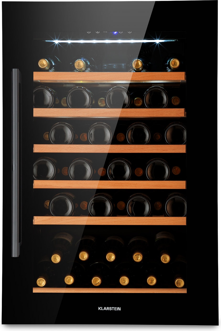 Klarstein Vinsider 52 Built-In Uno Einbau-Weinkühlschrank 52 Fl 137Ltr Edelstahl Schwarz