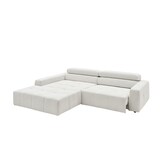 thumbnail of KAWOLA Sofa RENO Ecksofa Feincord weiß mit motorischem Sitzvorzug Longchair links