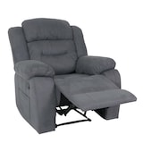 thumbnail of Fernsehsessel HWC-J57, XXL Relaxsessel TV-Liegesessel Nosagfederung Wildleder-Optik Stoff/Textil bis 200kg ~ graublau