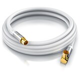 thumbnail of Primewire Antennenkabel gewinkelt - Koaxialkabel - Koax Kupplung 90° Winkel zu Stecker gerade - HDTV 75 Ohm - weiß - 2 m