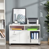 thumbnail of HOMCOM Mobile Porta Stampante con Cassetti Mobiletto Multiuso Bianco