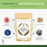 thumbnail of Protéine de Chanvre Bio - 50% de Protéines - BCAA Oméga 3 - Poudre de Graine de Chanvre Crue - Conditionné en France - Certifié par Ecocert - 500g