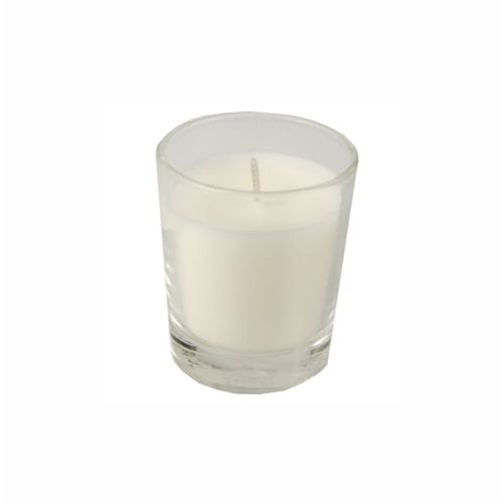 Bougie en verre Ø 56 mm · 67 mm blanc