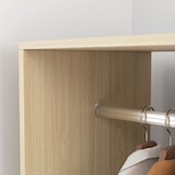 thumbnail of Armario ropero con ruedas armario para ropa con barra estantes abiertos organizador para colgar ropa de dormitorio 60x40x128 cm natural