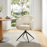 thumbnail of Möbilia Armlehnstuhl | mit 360° Drehfunktion | Cord-Optik | Gestell Metall | B 58 x T 60 x H 84 cm | beige – schwarz | 15020018 | Serie STUHL