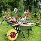 thumbnail of Relaxdays Relaxdays Schubkarrenrad Vollgummi mit Achse, 4.80 4.00-8 Gummirad, pannensicher, 100kg Tragkraft Ersatzrad, schwarz-rot