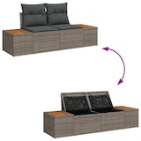 thumbnail of vidaXL Garten-Sofa-Set mit Kissen mit Speicher 8 pcs Grau Poly Rattan