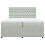 thumbnail of vidaXL Boxspringbett mit Matratze Hellgrau 200x200 cm Samt